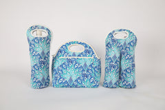 Peacock Paradise Neoprene Single Bottle Holder Bag