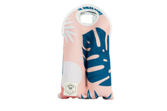 Good Vibes™ Neoprene Double Bottle Holder Bag - Blush Palm