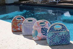 Retro Summer Neoprene Lunch Bag with Shoulder Strap