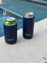 Indigo Insulated Double Wall Stainless Steel Skinny Bottle Can Cooler - Suits Slim Bottles and Selzter Style Cans
