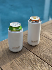 Dove White Insulated Double Wall Stainless Steel Regular Bottle & Can Cooler - Suits 375ml