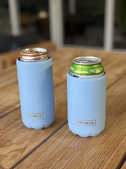 Bay Blue Insulated Double Wall Stainless Steel Skinny Bottle Can Cooler