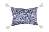 Mediterranean Inflatable Beach Pillow With Tassels , PVC Insert, Water Resistant