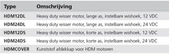 VETUS Heavy duty wiper motor, short shaft, adjustable wipe angle, 24 V HDM24DS