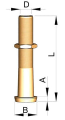 VETUS Bronze rudder gland Ø 40 mm - long version, L= 305 HENKO40L