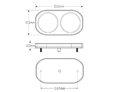 Trailer Light LED 209 Series Twin Pk 8m Cable