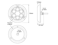 Piranha P12 White/Blue Brz Base 12/24v
