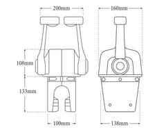 Control Top Mnt Black B74 Twin Lvr