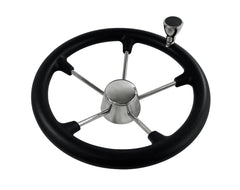 Steering Wheel 5 Spoke S/S Cap w/Knob 343mm