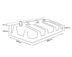 Fuel Tank 50ltr with 38mm Str. Deck Fill