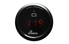 Gauge Digital Voltmeter Black 12/24