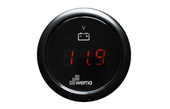 Gauge Digital Voltmeter Black 12/24