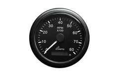 Gauge Tachourmeter Black 0-8000 rpm