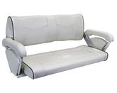 Seat ST90 Dble FlipBack Off Wht/DkBlue piping
