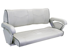 Seat ST90 Dble FlipBack Off Wht/DkBlue piping