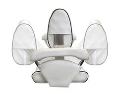 Seat ST90 Dble FlipBack Off Wht/DkBlue piping