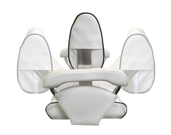 Seat ST90 Dble FlipBack Off Wht/DkBlue piping