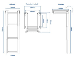 Ladder Telescopic U/Platform 3 Step