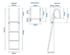 Ladder Folding Platform w/Hand Rails Tele.4-Step