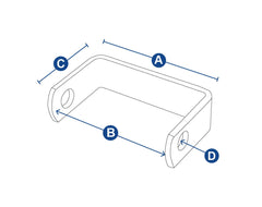 Boat Trailer Galvanized Roller Bracket 130x17mm