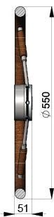 VETUS Steering wheel with mahogany rim and spokes, type KWL55, Ø 550 mm KWL55