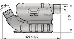 VETUS Waterlock type LSL90, with fixed hose connections for Ø 90 mm hose LSL90