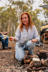 Wildtrak™ 86cm Twin Prong Extendable Campfire Fork with Handle - Cook Snags and Marshmallows