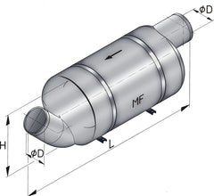 VETUS Exhaust muffler type MF125, for Ø 125 mm hose MF125