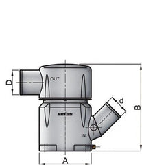 VETUS Waterlock type MGP, inlet Ø 100 mm - 45 degrees, outlet Ø 100 mm MGP102102