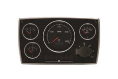 VETUS Aluminium engine panel, second generation, 24 V, 4 black instruments (0-4000 rpm) MPA34KBS4