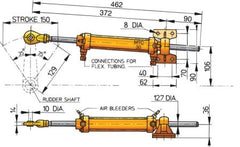 VETUS Cylinder type MTC30, for Ø 8 mm tubing, (incl. 8 mm connectors) MTC3008