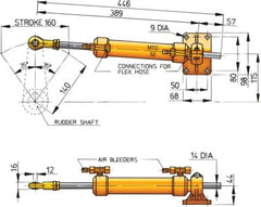 VETUS Cylinder type MTC52, for Ø 10 mm tubing, (incl. 10 mm connectors) MTC5210