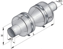 VETUS Exhaust muffler type MV100, for Ø 100 mm hose MV100