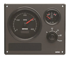 VETUS 2nd gen engine panel MP22, 12 V, 2 white instruments, (0-4000 ) MP22KBW2