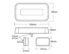 Trailer Light Complete Kit LED Sub Model 37 12v