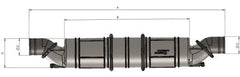 VETUS Rotatable waterlock/muffler type NLP390, (10 L), with rotating inlet and outlet for Ø 90 mm hose NLP390