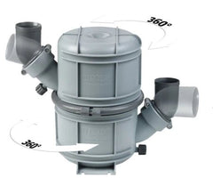 VETUS Rotatable waterlock/muffler type NLP45, with rotating inlet and outlet for Ø 45 mm hose NLP45