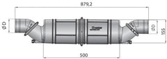 VETUS Rotatable waterlock/muffler type NLPH, horizontal, with rotating inlet and outlet for Ø 90 mm hose NLPH90
