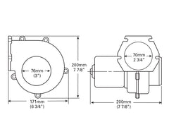 Blower -Flange 75mm 24v