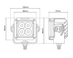LED Floodlight 4xLED 3400lm Wht
