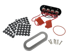 Switch Panel S/S Wproof On/Off Bl-LED 4-Btn