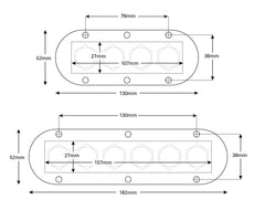 Switch Panel S/S Wproof On/Off Bl-LED 4-Btn