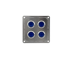 Switch Panel S/S On/Off Blue-LED 4-Btn