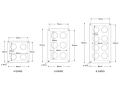 Switch Panel S/S On/Off Blue-LED 6-Btn