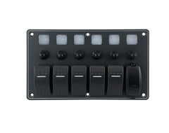 Switch Panel Alum. 5 Gang w/USB Charger