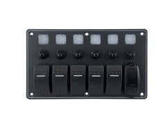 Switch Panel Alum. 5 Gang w/USB Charger