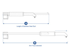 Riser Arm Left 16-inch T/S NIBO