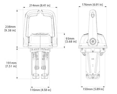 Control Twin B502BT No Lock Black with Trim