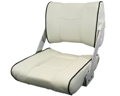 Seat ST45 Flip Back Dk Bl/Off Wht Piping
