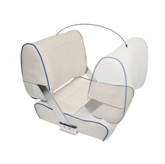 Seat ST45 Flip Back Off Wht/Blk Piping